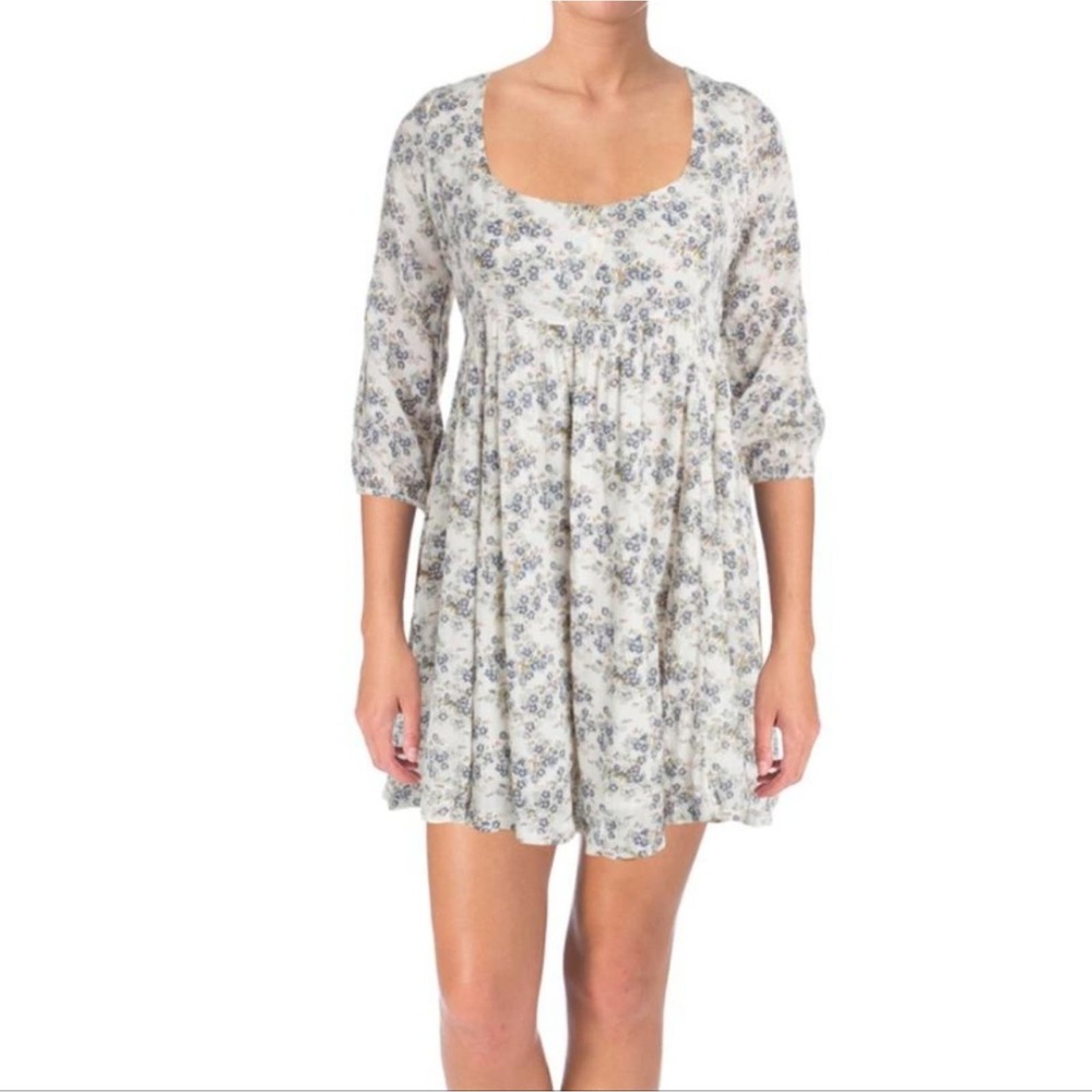 Ralph Lauren Denim & Supply Blue and White Floral Babydoll Peplum Dress Size Sma